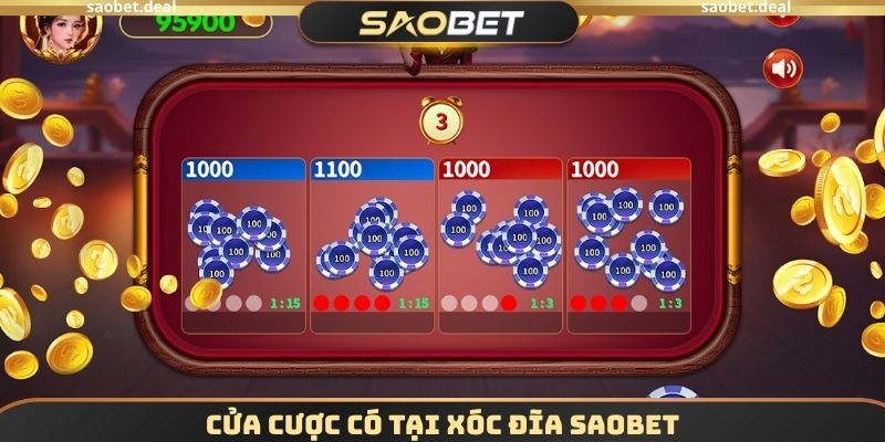 Cửa cược có tại Xóc đĩa SAOBET