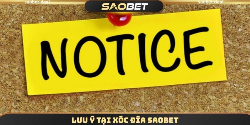 Lưu ý tại Xóc đĩa SAOBET